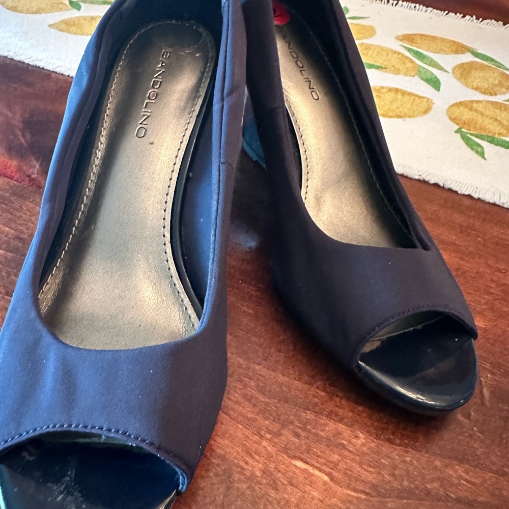 Bandolino Navy Open-Toe Pumps